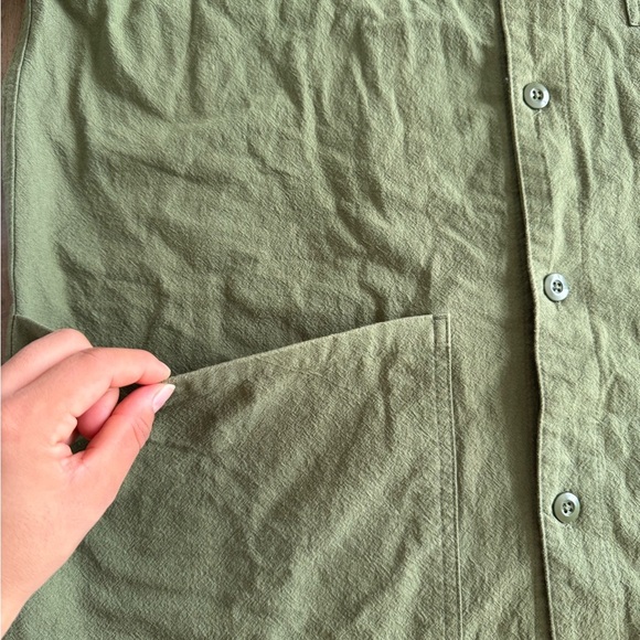 BDG Olive Green Casual Button Down Shirt 100%Cotton - Picture 6 of 11